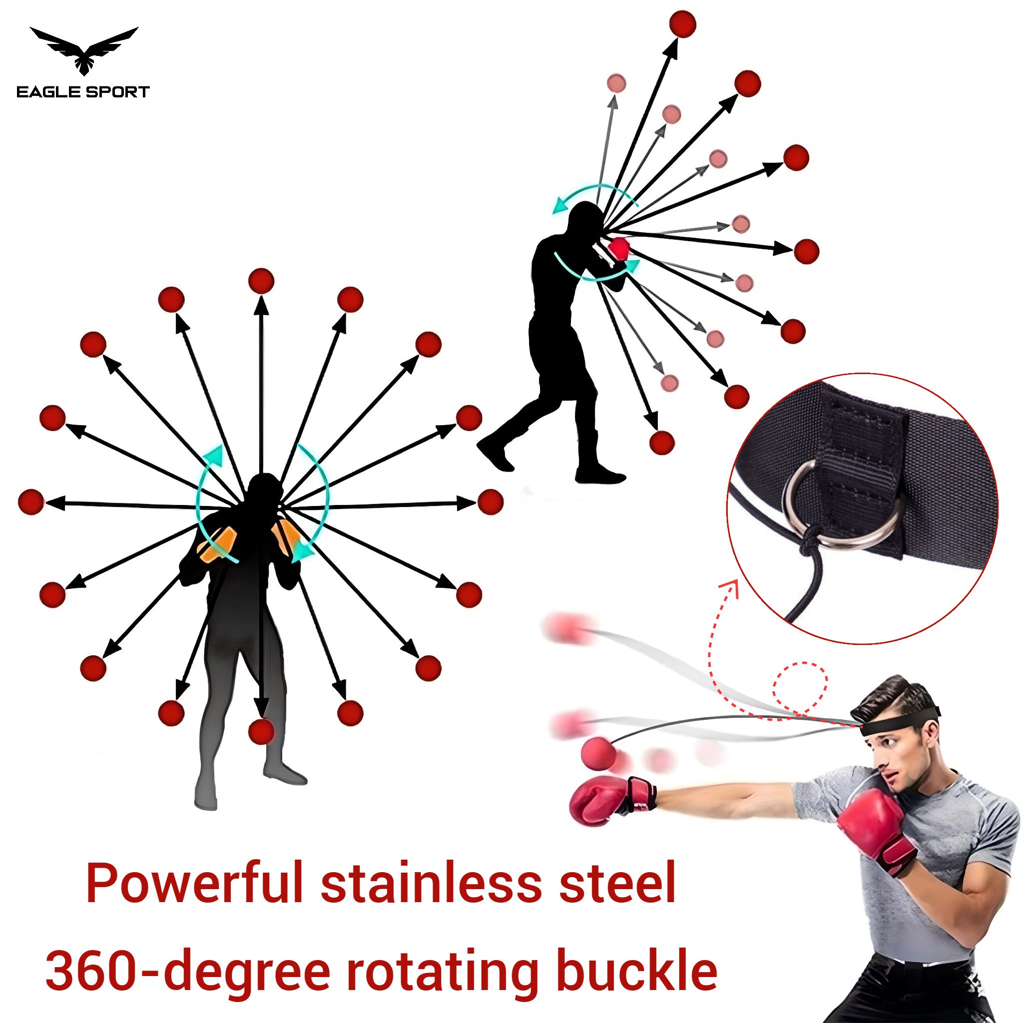 Reflex Boxing Ball – 3 Levels to Improve Punch Speed, Accuracy & Reaction
كرة ملاكمة ريفلكس المنعكسة – 3 مستويات لتطوير سرعة ودقة اللكمة ورد الفعل