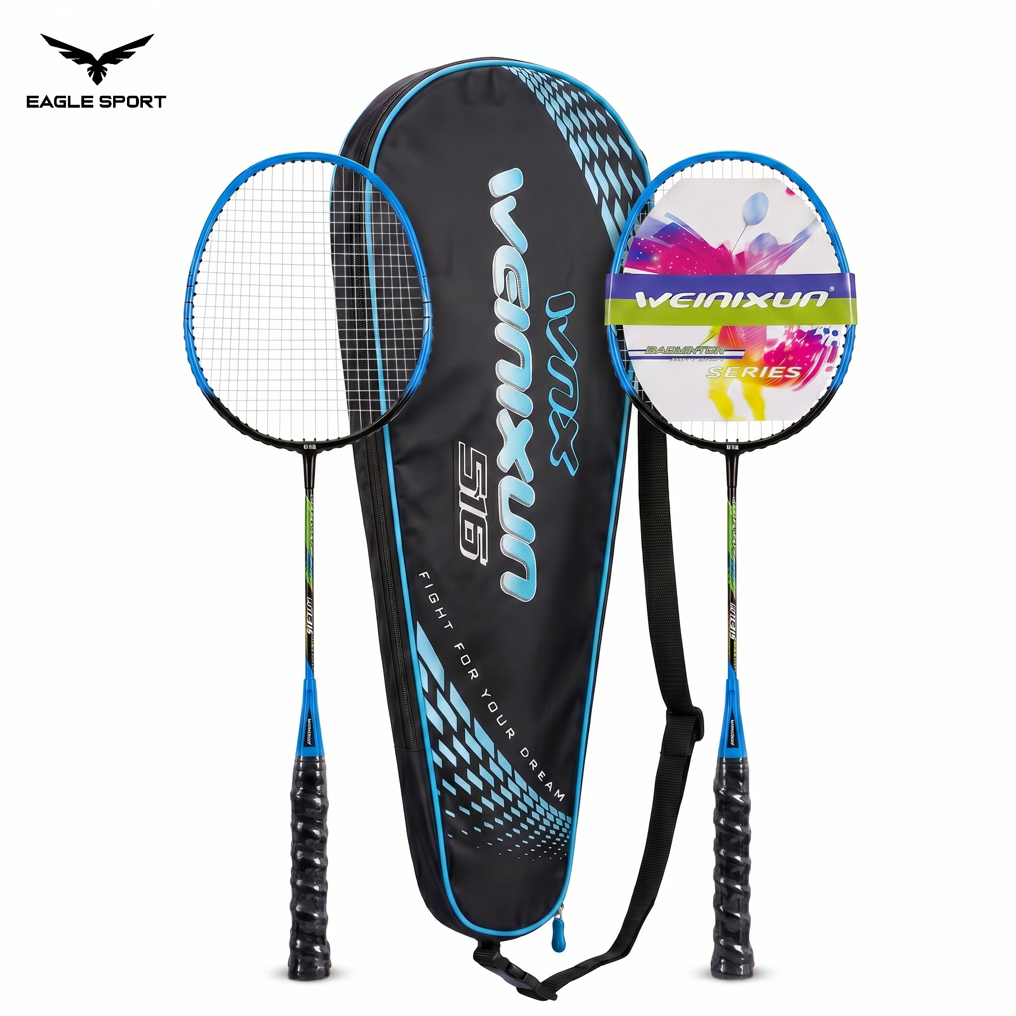 WEINIXUN 516 Badminton Racket Set with Carry Bag – Excellent Quality & Professional Performance
طقم مضارب الريشة (بادمنتون) WEINIXUN 516 مع الحقيبة – جودة ممتازة وأداء احترافي