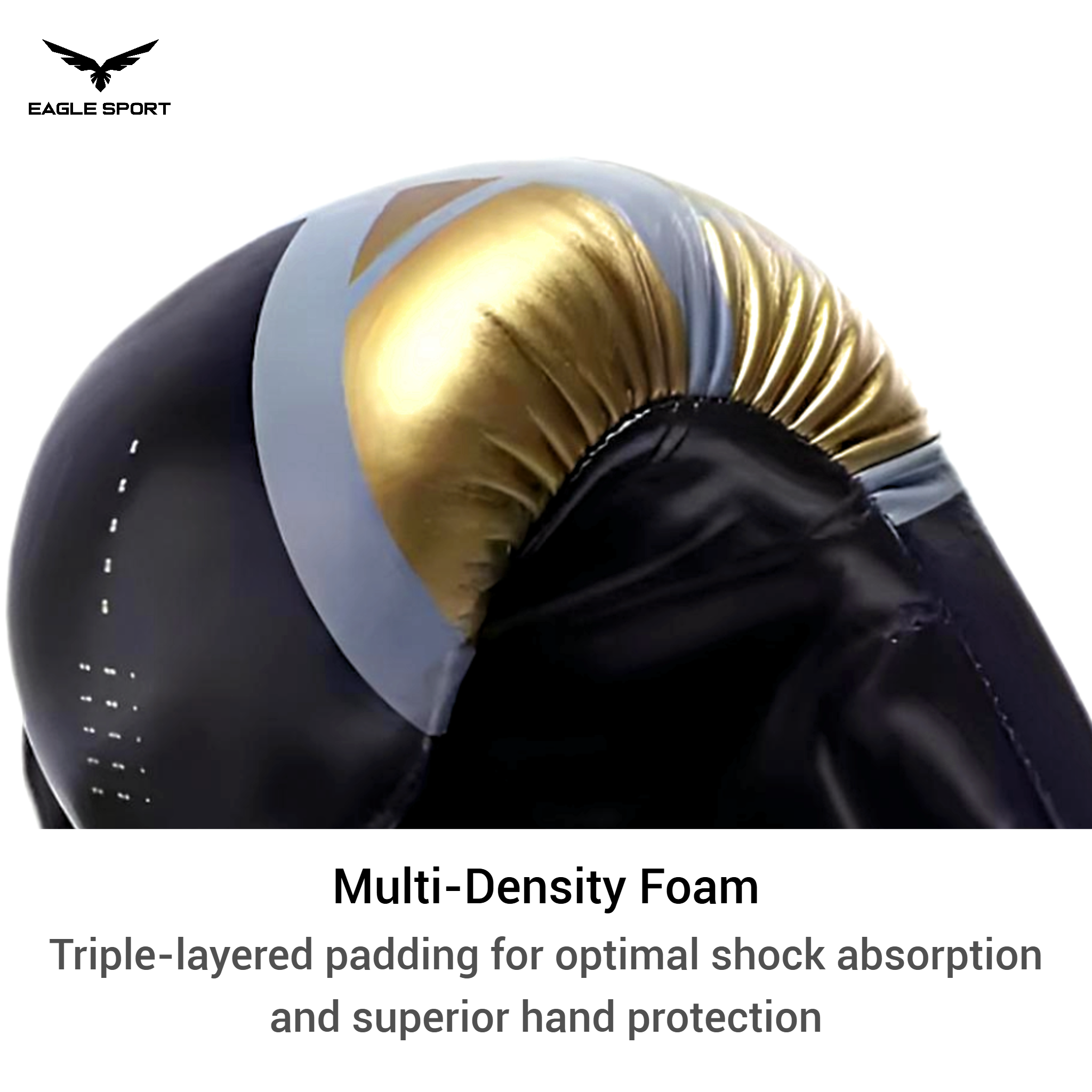 قفازات ملاكمة ماركة WOESAD – WSD احترافية للتدريب (أسود بلمسة ذهبية)
WOESAD – WSD Boxing Gloves (Black with Golden Touch) – Professional Training Gloves
