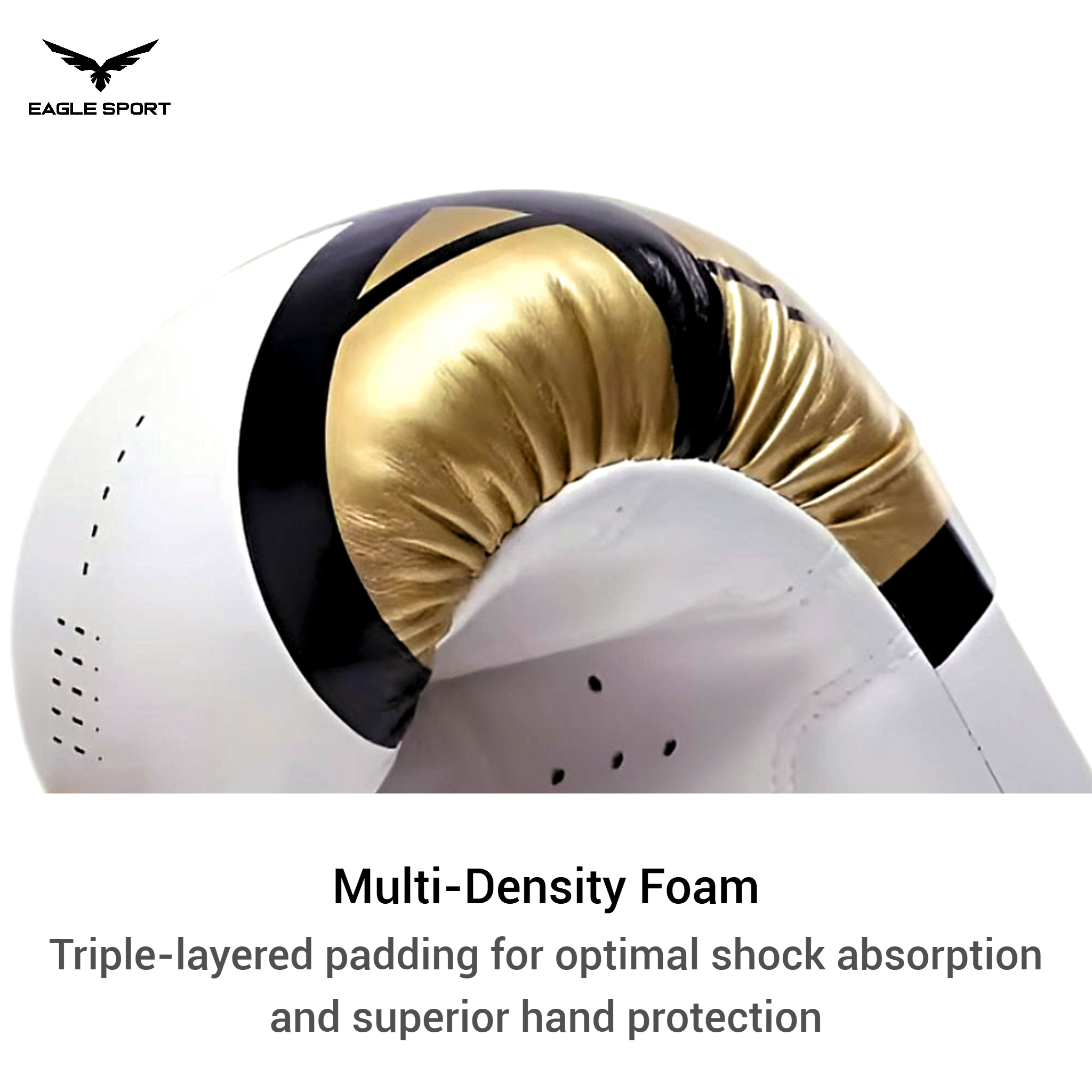 WOESAD – WSD Boxing Gloves (White with Golden Touch) – Professional Training Gloves
قفازات ملاكمة ماركة WOESAD – WSD احترافية للتدريب (أبيض بلمسة ذهبية)