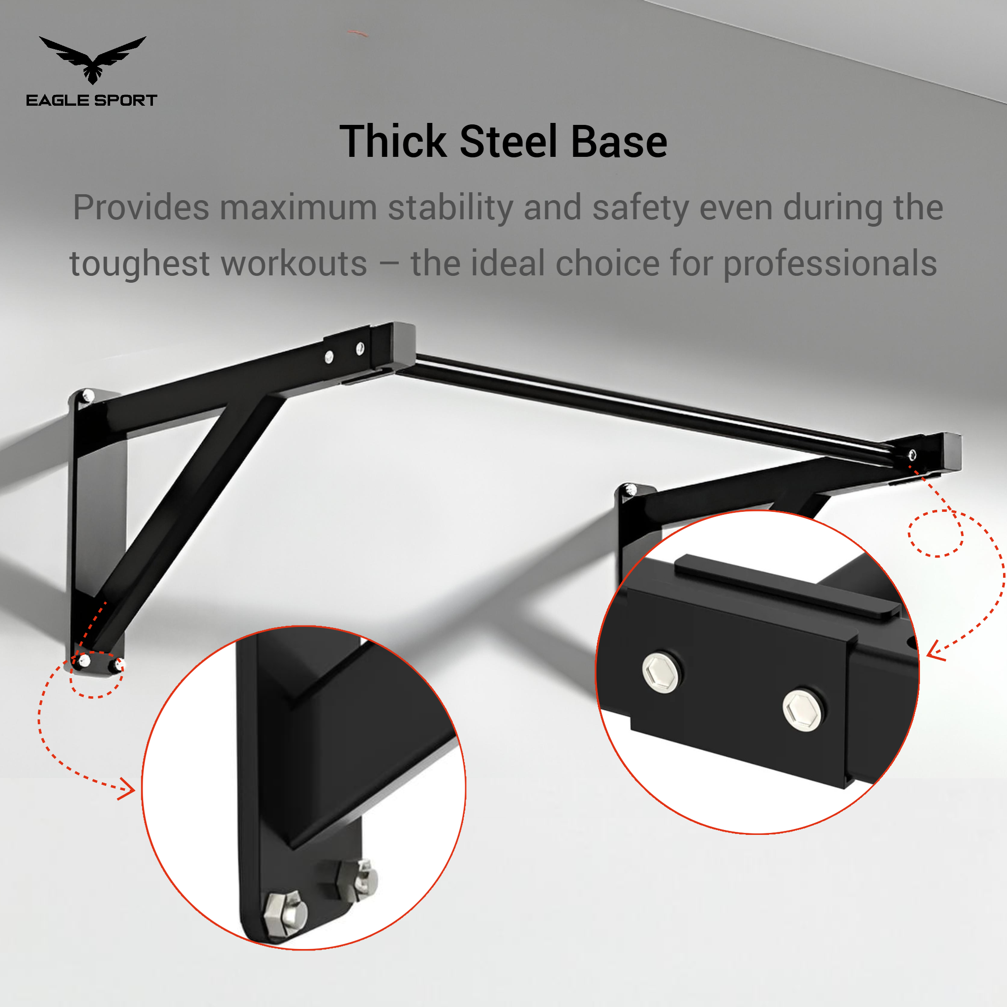 عقلة حائط أصلية – بجودة عالية التحمل
Wall-Mounted Pull Up Bar – Original High-Quality Heavy Duty