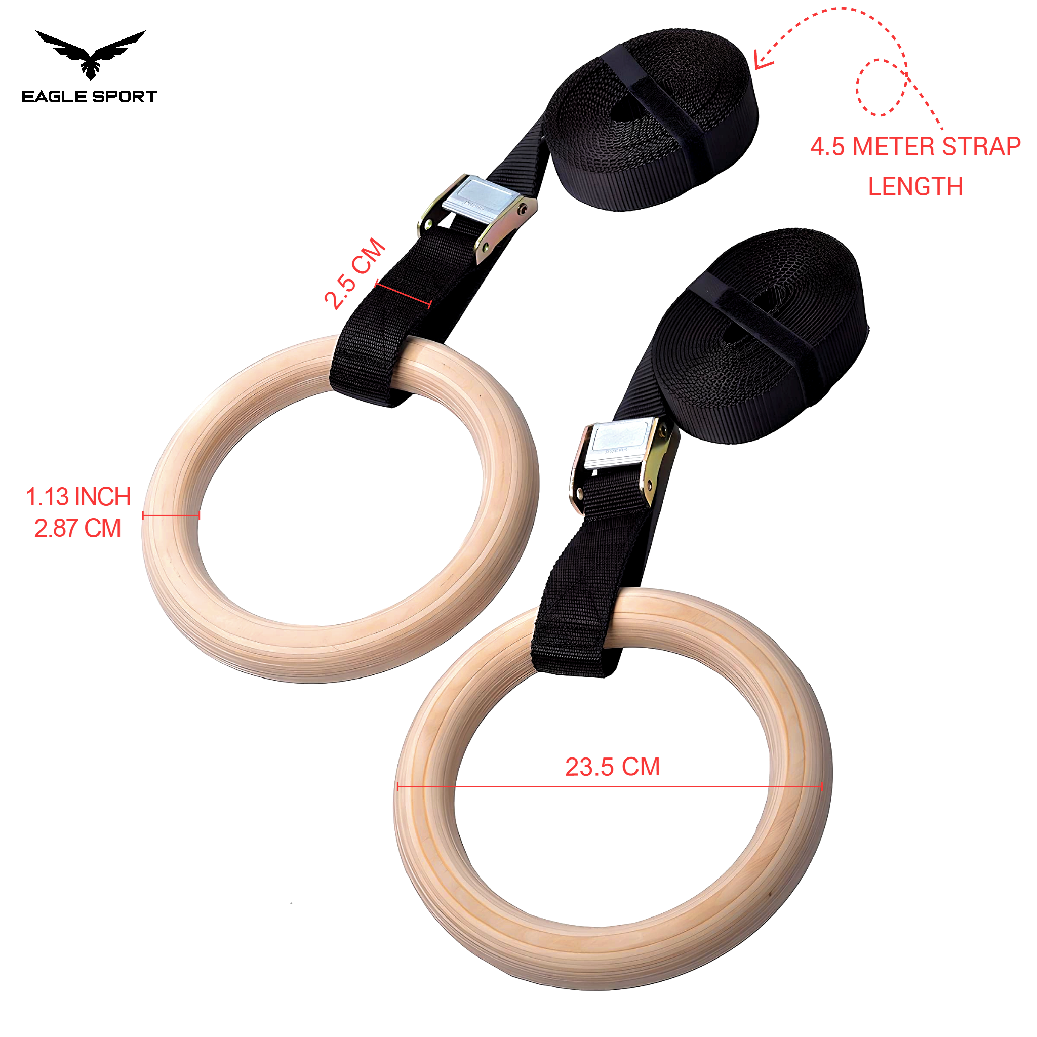 حلقات جمباز خشبية – من خشب البيرش الطبيعي الفاخر
Wooden Gymnastic Rings – Premium Natural Birch Wood