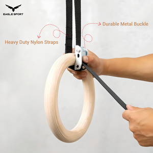 حلقات جمباز خشبية – من خشب البيرش الطبيعي الفاخر
Wooden Gymnastic Rings – Premium Natural Birch Wood