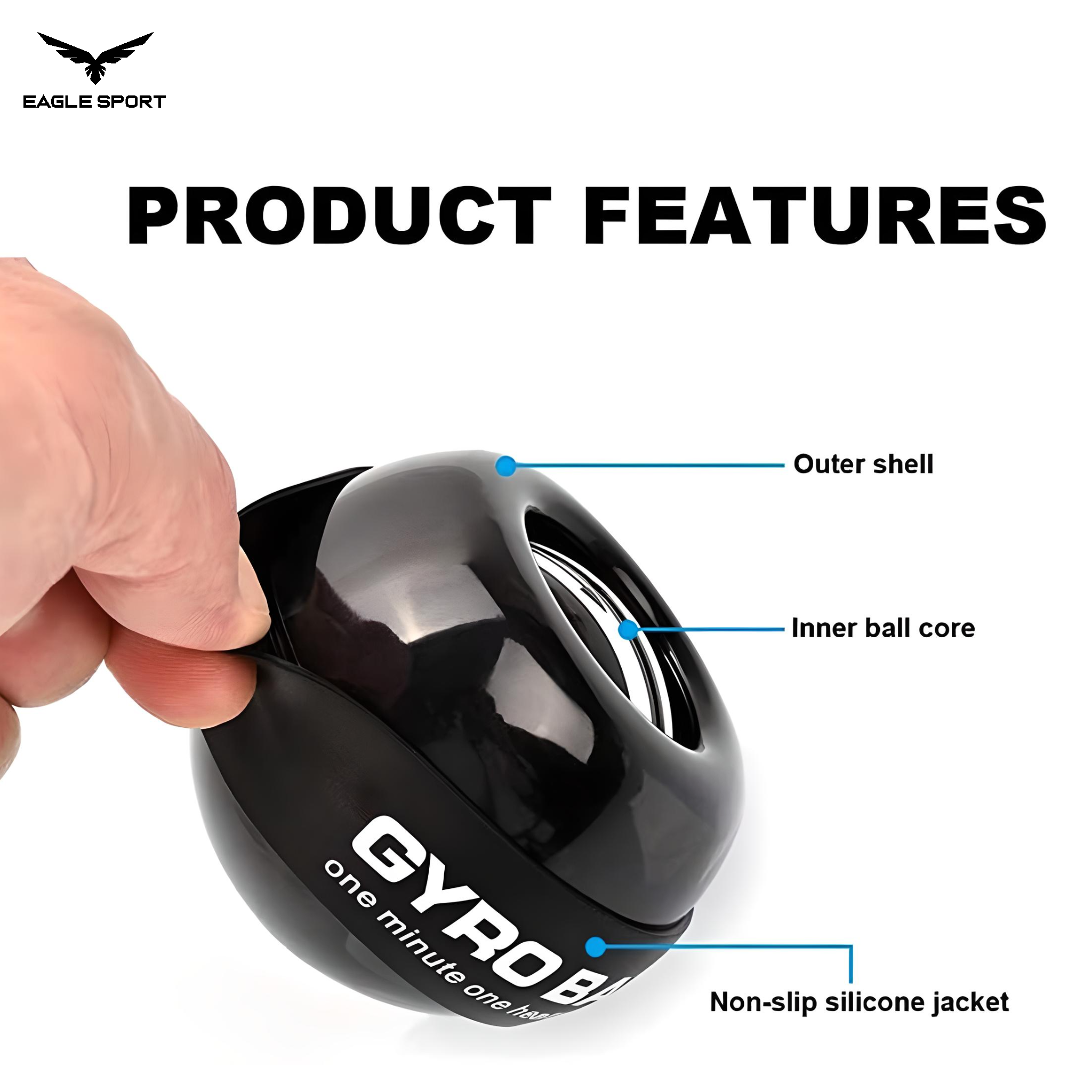 كرة تدريب المعصم جيرو بول – لتقوية الساعد والأصابع وتأهيل المعصم
 Wrist Training Gyro Ball – Strengthen Your Forearm and Fingers & Recover Faster