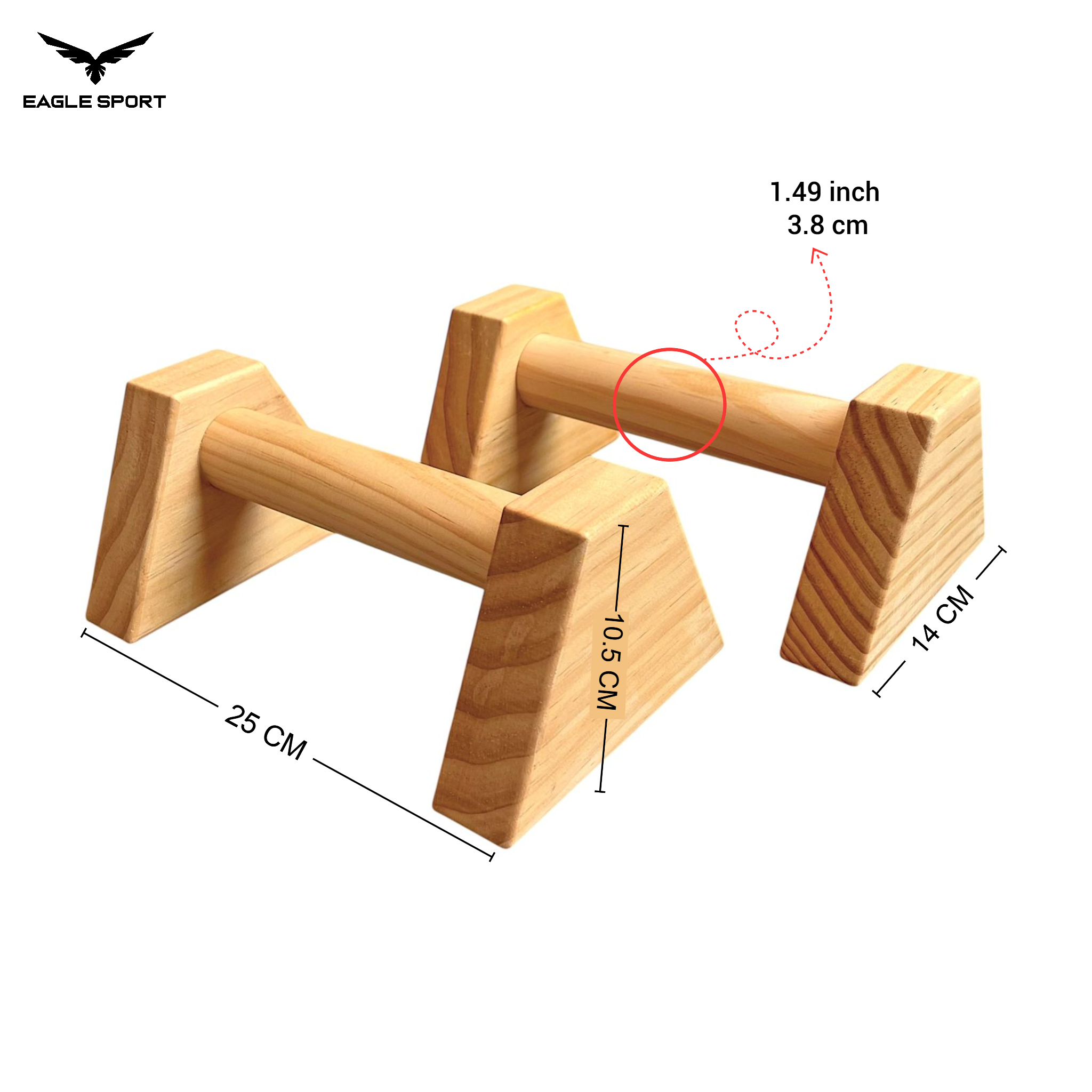 المتوازيات الخشبية – من خشب الزان الطبيعي
Wooden Parallettes – Beech Wood