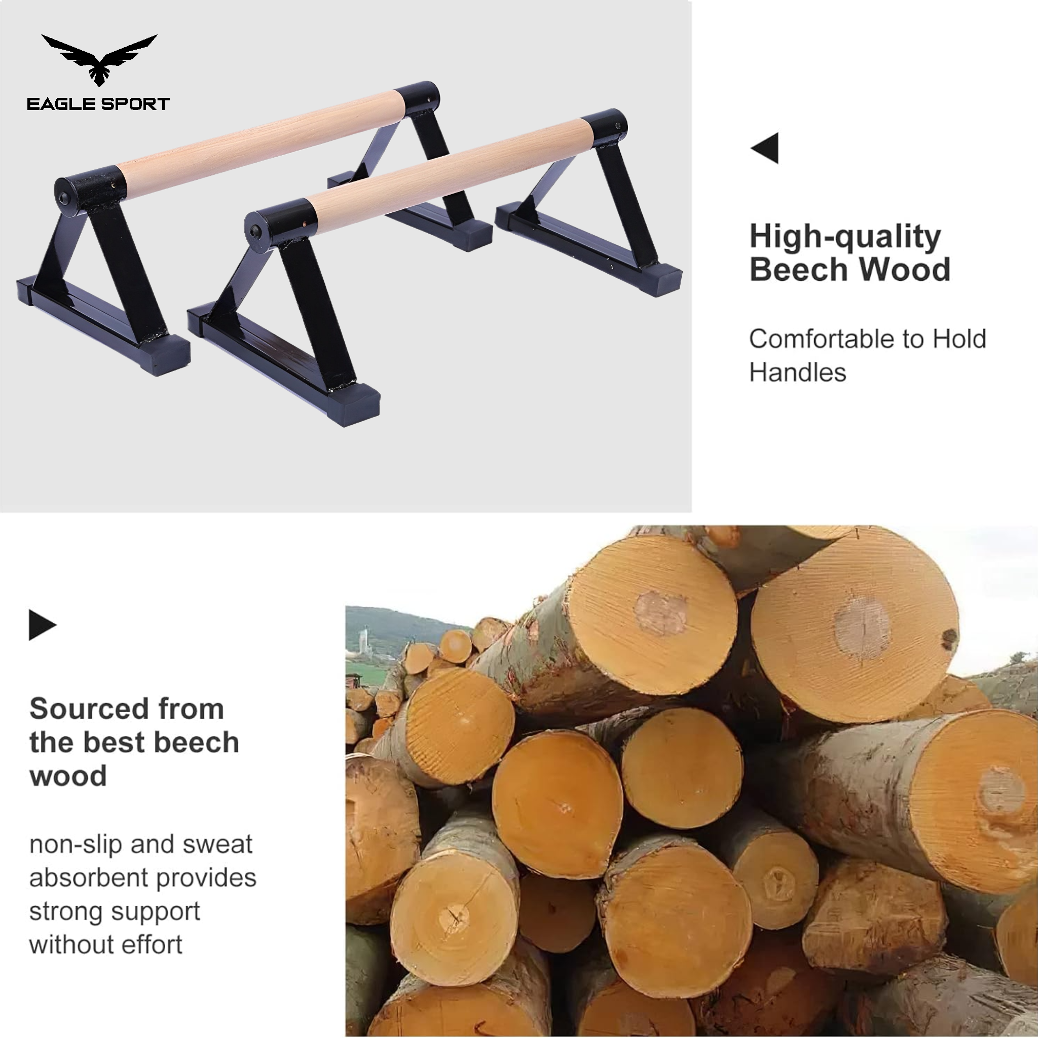 Professional Wooden Parallettes for Calisthenics Training
متوازيات خشبية احترافية لتمارين الكاليسثنكس