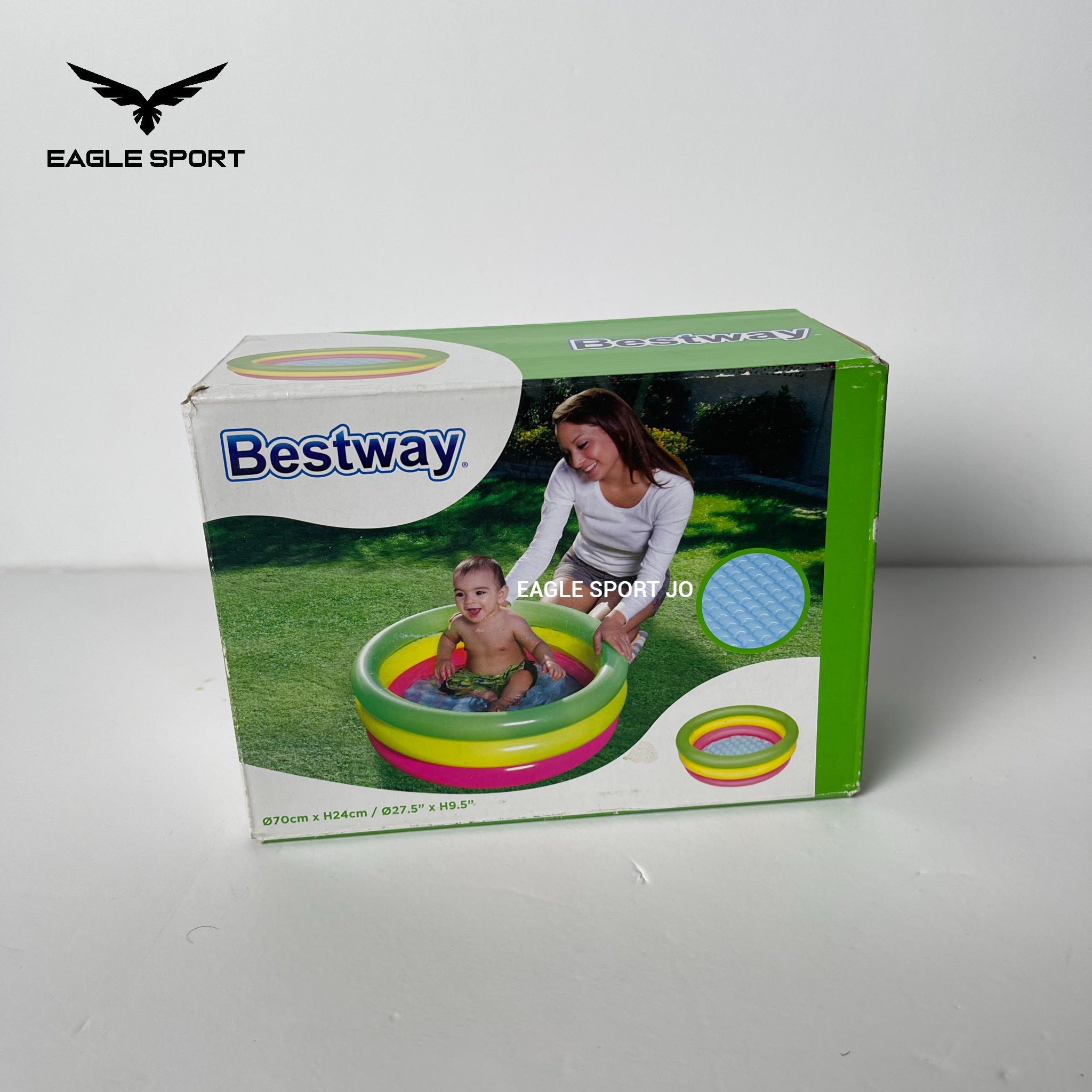 بركة سباحة Bestway الدائرية للأطفال + مضخة هواء – 70 × 24 سم