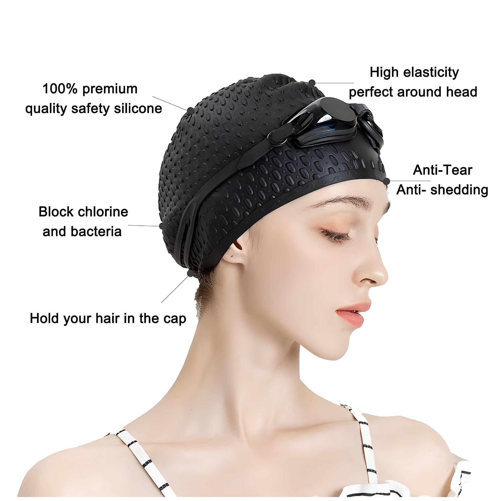  طاقية (قبعة)  سباحة سيليكون احترافية من Speedo – ثبات، راحة، حماية كاملة
Professional Silicone Swim Cap from Speedo – Stability, Comfort, and Full Protection