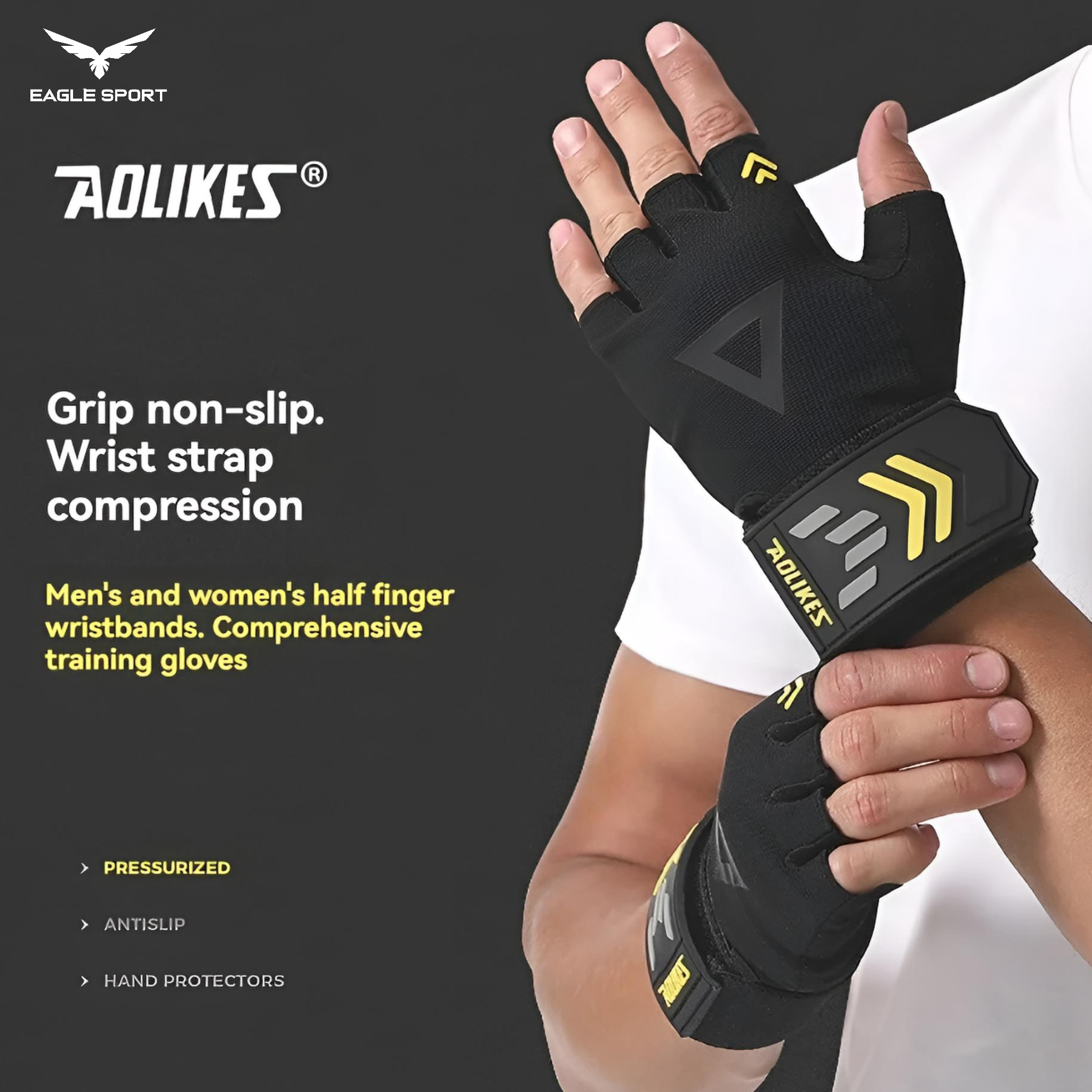 قفازات تمارين رجالية مع دعم المعصم – AOLIKES
AOLIKES Men’s Workout Gloves with Wrist Support