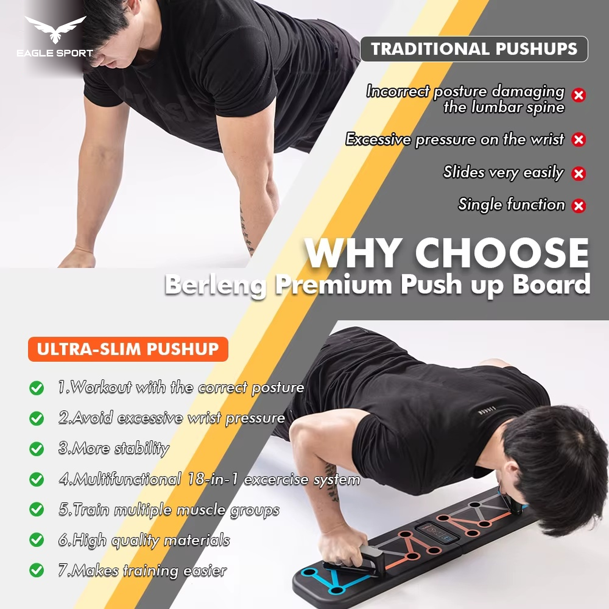 لوح تمارين الضغط متعدد الوضعيات قابل للطي – LIVEUP
LIVEUP Foldable Multi-Position Push-Up Board